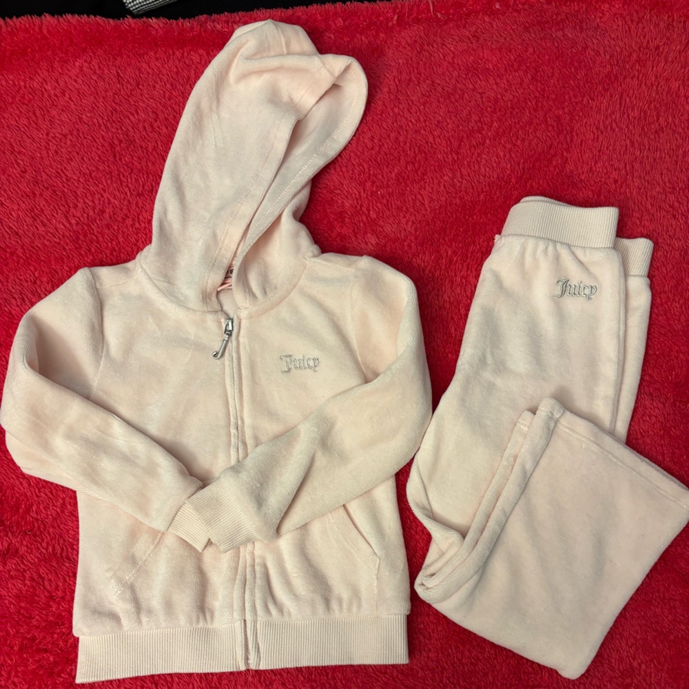 Juicy Couture Kids Light Pink Sweatpants & Hoodie Set